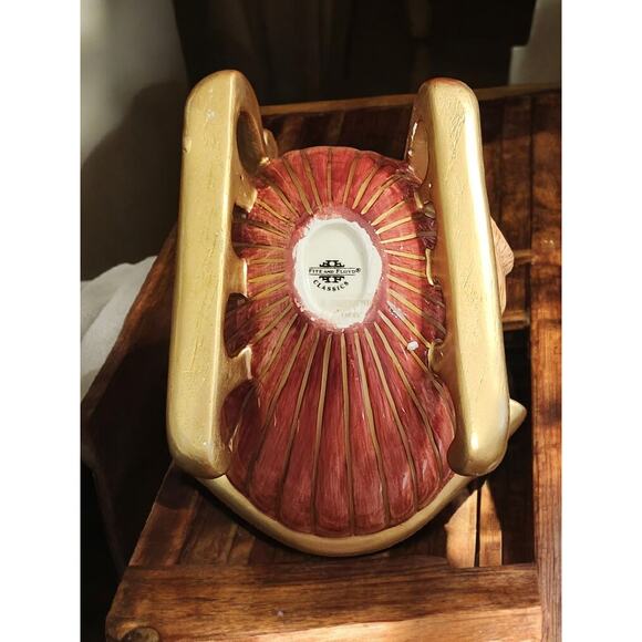 Fitz and Floyd Classics Teddy Bear in Sleigh Trinket Box in Original Box EUC - Picture 10 of 11